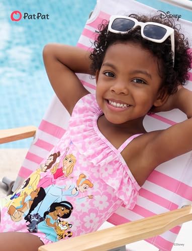 Image of Disney Stitch Frozen Marvel Minnie Mouse Girls Swimsuits Ruffle One Piece Bathing Suits UPF 50 Swimwear Quick Dry Size 2-13Y