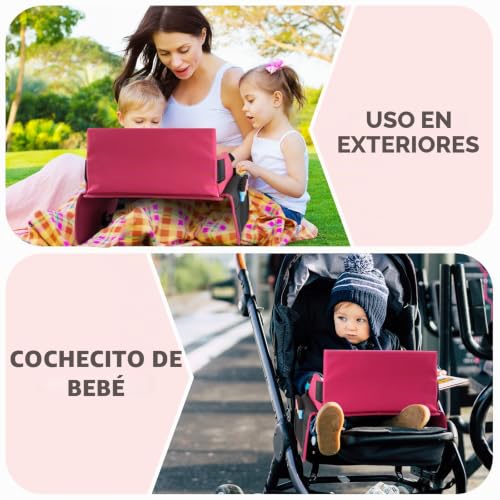 Miniatura 9 de Infivita Bandeja De Viaje Para Niños, Con Tablero De Dibujo Borrable Y 6 Lápices De Colores Para Juego Y Mesa De Comedor, Asiento De Coche Para Cochecitos, Coche, Avión, Tren