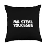 Mr Steal Your Eggs Throw Pillow