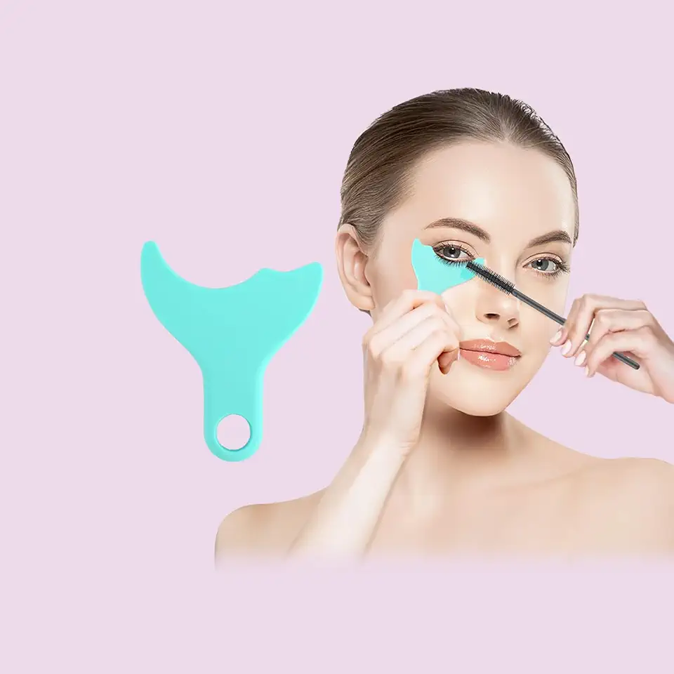 Protetor de rímel, ferramenta aplicadora de maquiagem de cílios, almofadas auxiliares de delineador, protetores de sombra reutilizáveis de silicone para maquiagem dos olhos