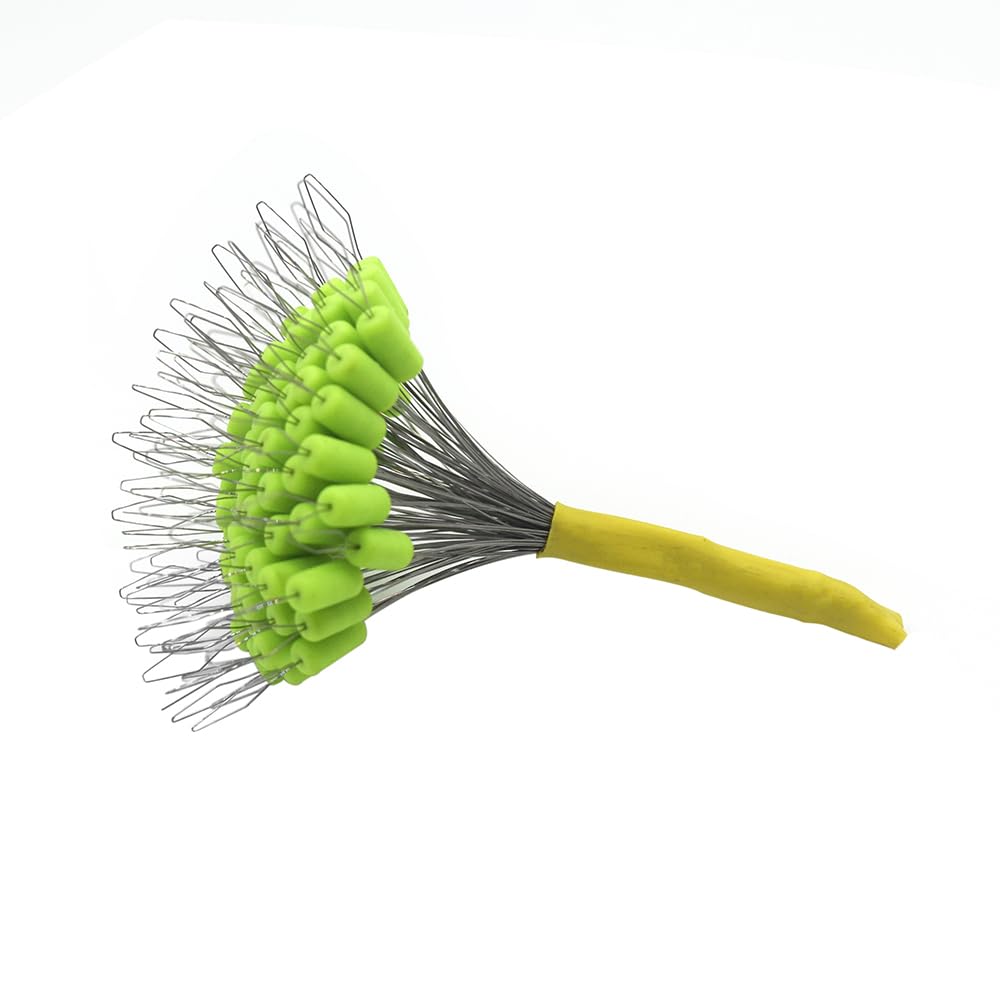 300 Pcs Big Green Rubber Fishing Bobber Stopper,Float Sinker Stops, 7 Size Oval Fishing Peg Float Stop Available (M)