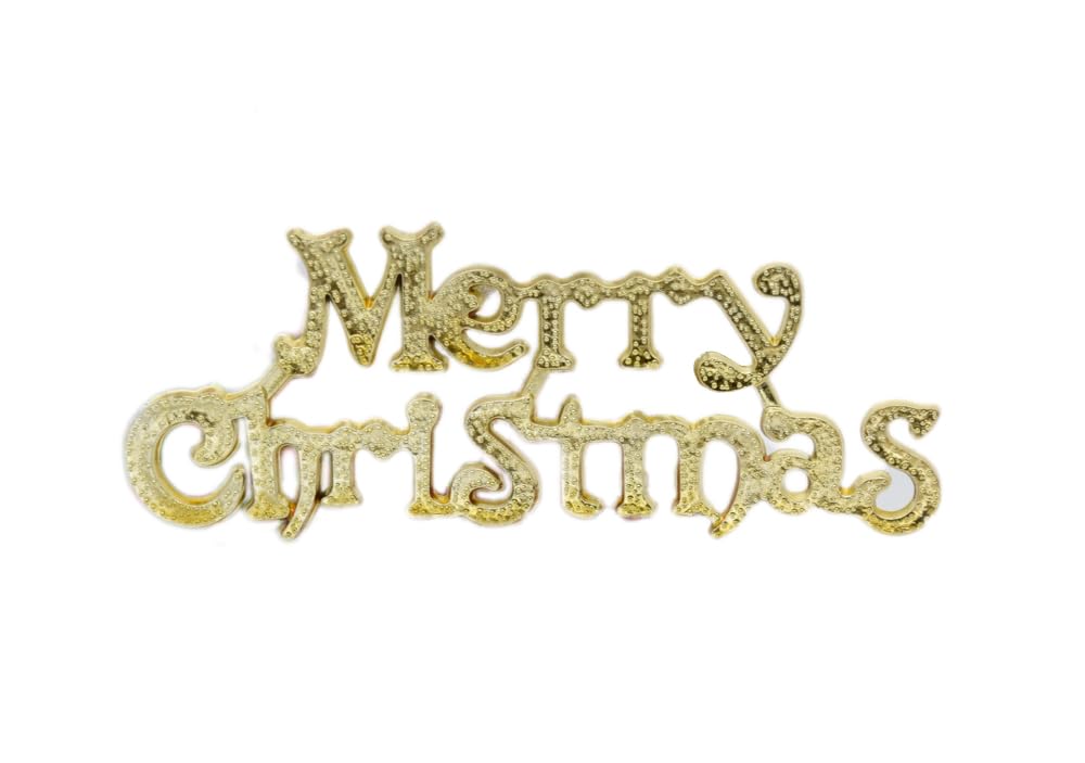 Lot de 10 pendentifs de Noël, avec trous, pour sapin de Noël, décoration de Noël, loisirs créatifs, à enfiler, pâte, dorés, 47 cm