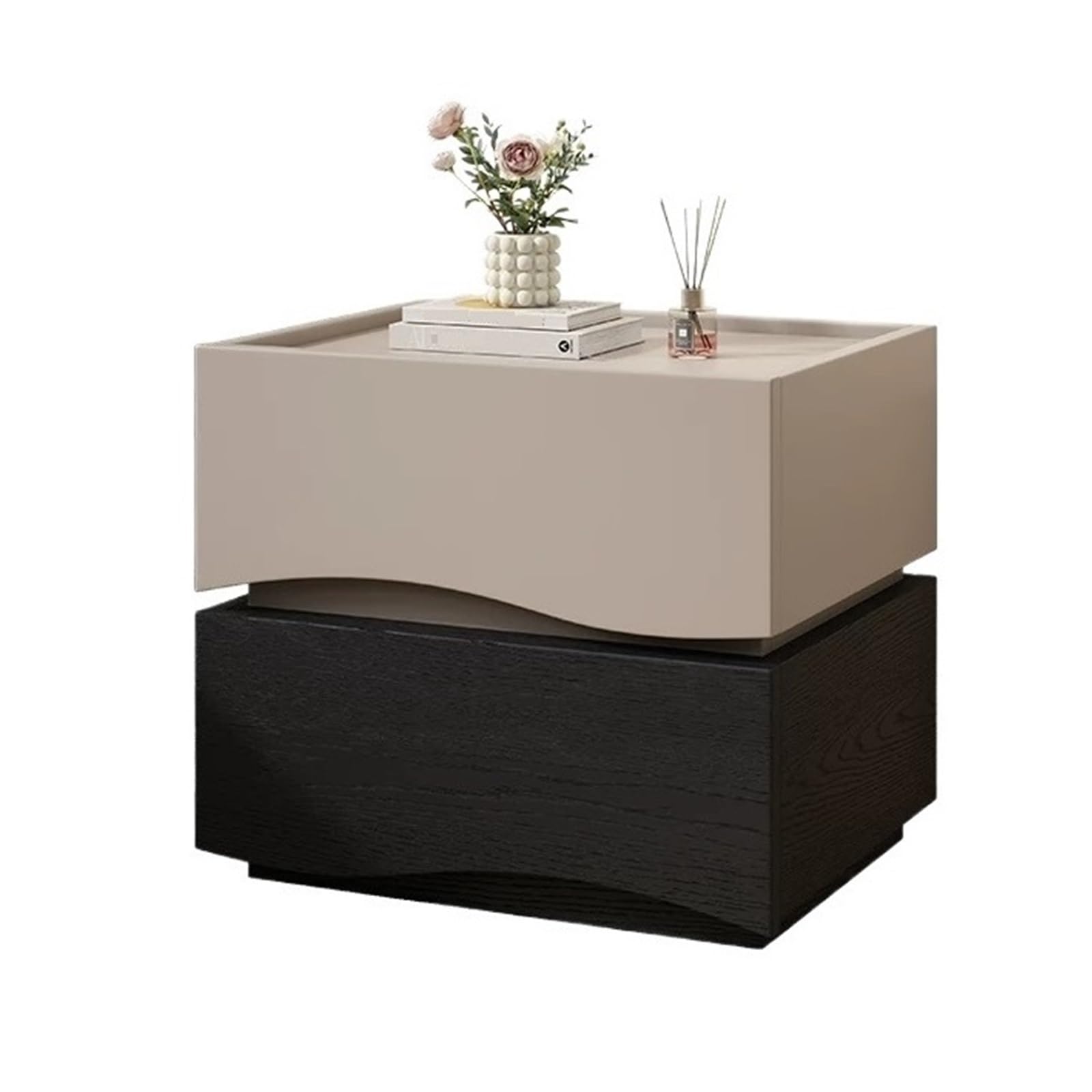 HLHLOP777 Nightstand Floor standing Nightstand With Two Drawers And Ample Storage Space Bedroom Furniture(Black,XL)