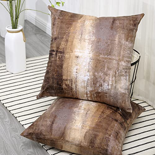 Onelz Abstract Art Pillowcase Throw Pillow Covers, Brown And Grey Abstract Art Painting Double-Sided Cushion Cover 18 X 18 Decorative Home Gift Bed, Abstract Art #TOP1