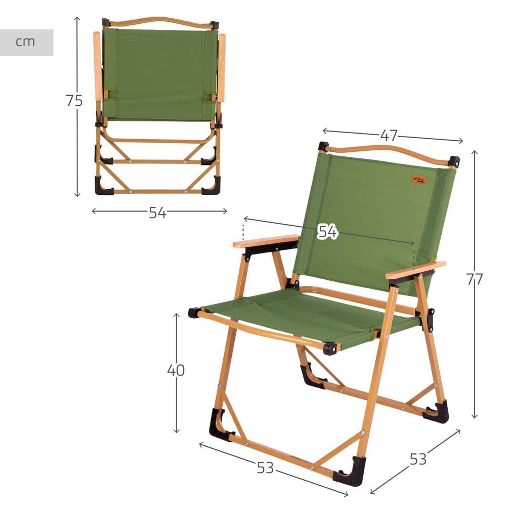 AKTIVE 63066 Wysokie składane krzesło zielone Glamping