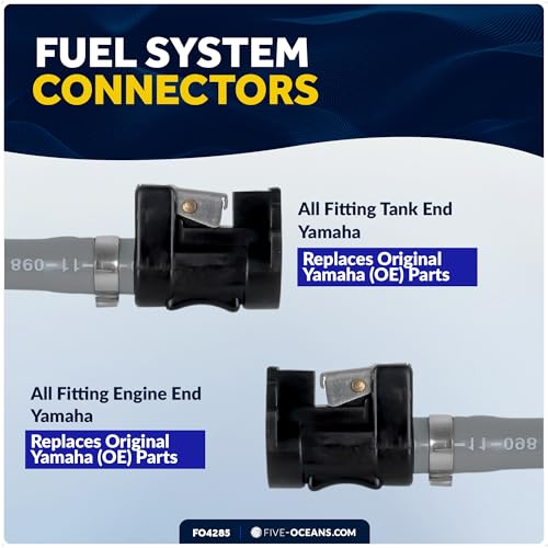 Image of Five Oceans Marine Boat Fuel Line Assembly with Primer Bulb Kit with Yamaha, 3 /8-Inch x 6-Foot, EPA /CARB Approved, Leakproof, Outboard Fuel Line - FO4285