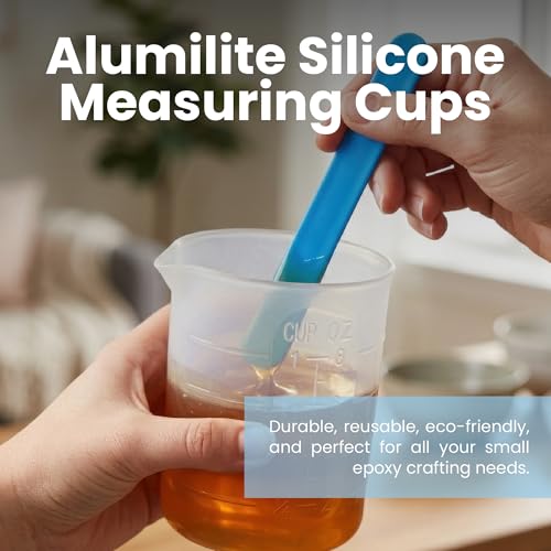 Set de vasos medidores de silicona 8 y 4 oz, 4 piezas miniatura 5