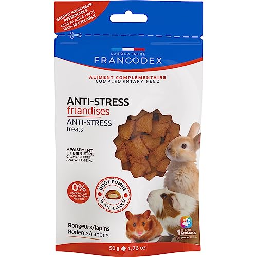 Francodex - Friandises Anti-Stress gout Pomme 50 g pour rongeurs et Lapins