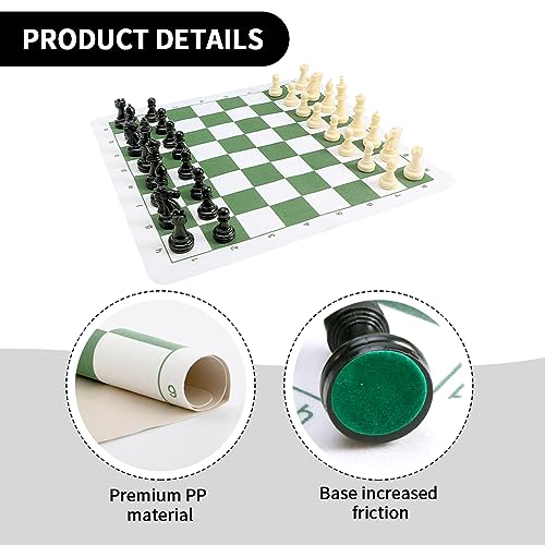 Set portátil de ajedrez y damas con tablero de 42 cm miniatura 5