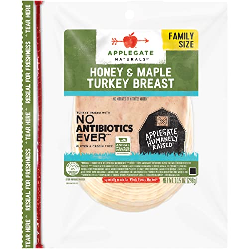 Applegate, Natural Honey &amp; Maple Turkey Breast Family Size, 10.5oz