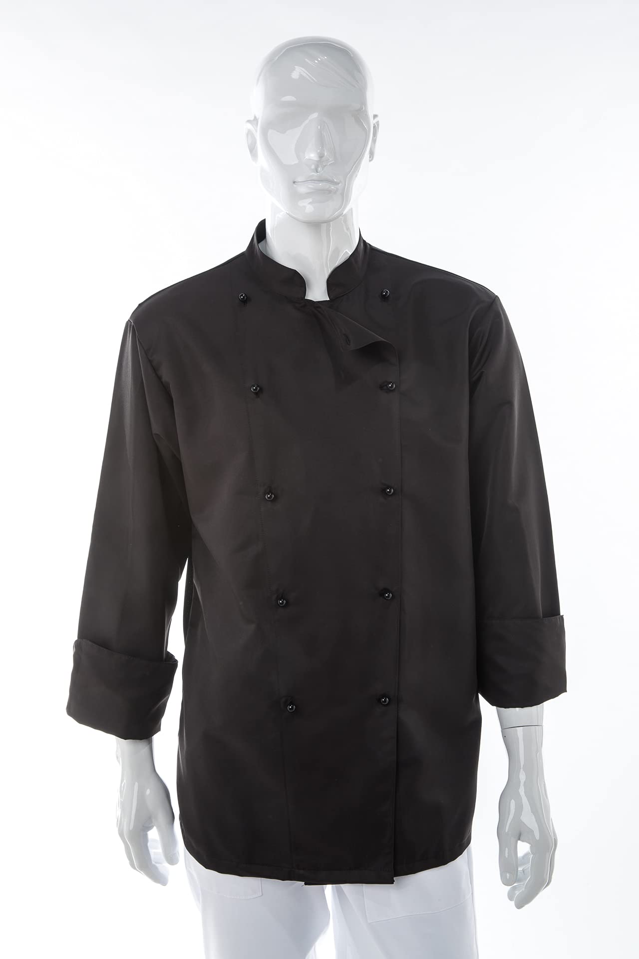 JOBLINE Giacca Cuoco Job Colore Nero in Misto Cotone Leggero con Bottoni Estraibili in Tinta Uomo Unisex Ideale per Chef Cuoco Professionisti Cucina Scuola Catering ristorazione tg. XS - 4XL