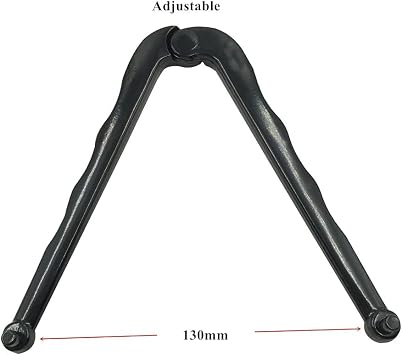 GBJ Adjustable Face Spanner Wrench Pin Pliers For Round Nuts with Drilled Holes Universal Black Finish (4mm)