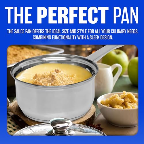 Stainless Steel Saucepan - 14Cm Milkpan, Brushed Kitchen Handle | Cookware | Boil Eggs, Warming Milk, | Strong Quality, Durable | Stainless Steel | Mirror Polished - Image 3