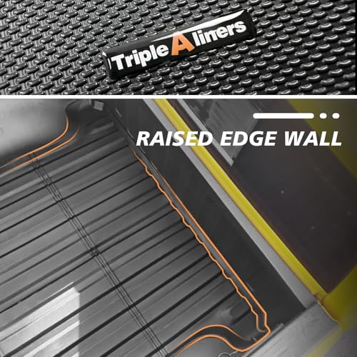 Image of TripleAliners Truck Mat Compatible with 2009-2026 Ram 1500 & 2019-2024 Classic 5.7FT Accessories, Truck Bed Mat Heavy Duty Custom Fit All Weather Protection TPE Pickup Liner, Won't fit Rambox