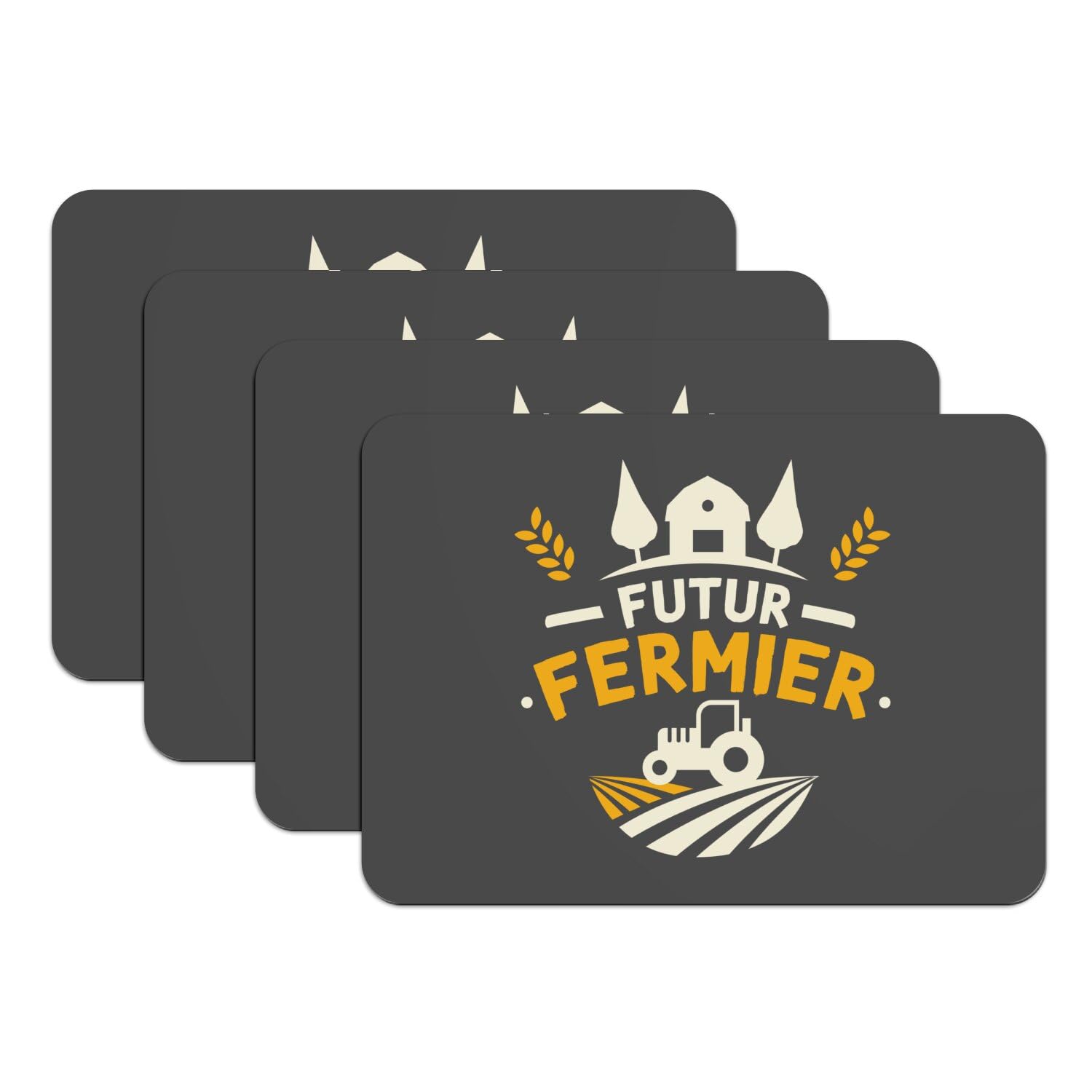 Sets de table de ferme en caoutchouc noir pour vos repas conviviaux en famille