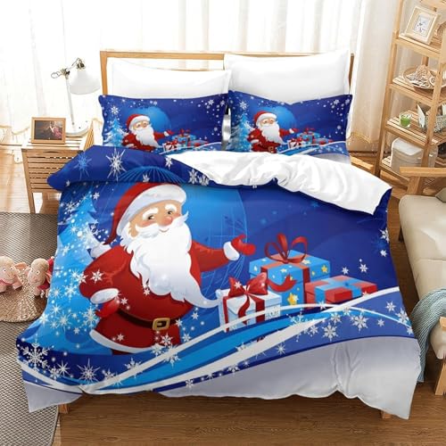 Housse de couette Noël microfibre super douce 3 pièces lit King durable - 3