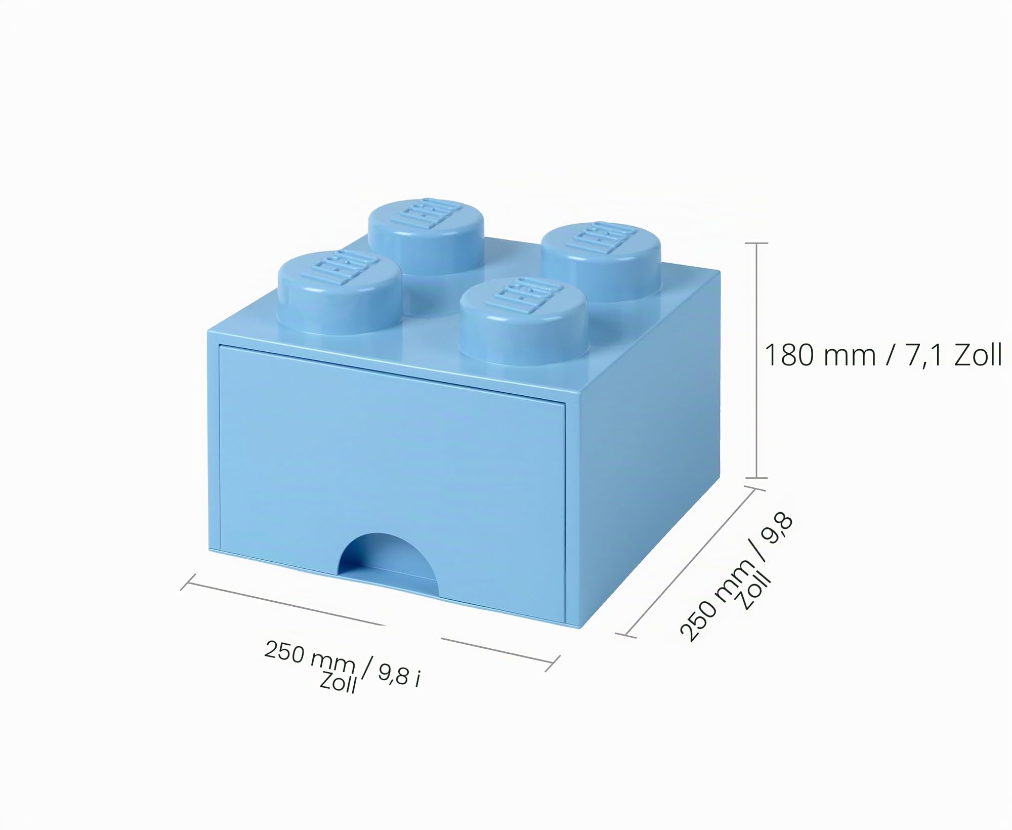 Room Copenhagen Schublade Brick drawer 4", Plastik, Hellblau, 25 x 25 x 18 cm