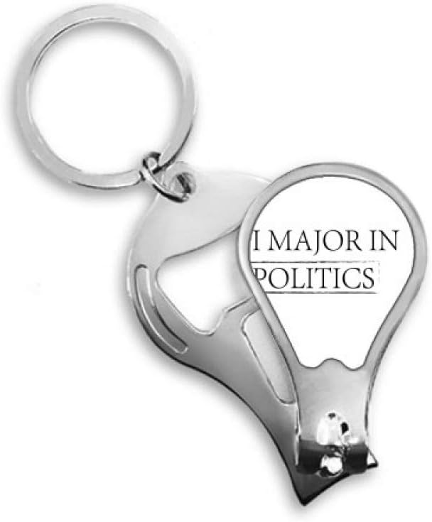 Quote I Major in Politics Fingernail Clipper Cutter Opener Key Chain Scissor