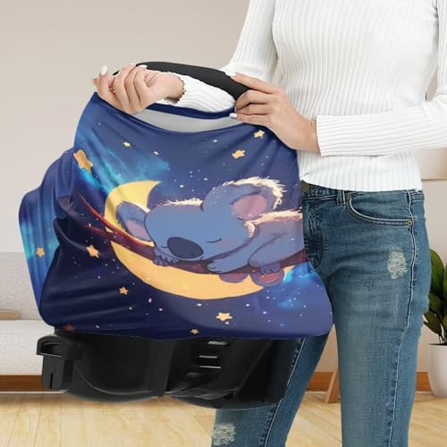 Image of Youngerbaby Koala Galaxy Nursing Cover Breastfeeding Soft Infant Carseat Canopy Stretchy Breathable Cover for Stroller High Chair Shopping Cart Canopies
