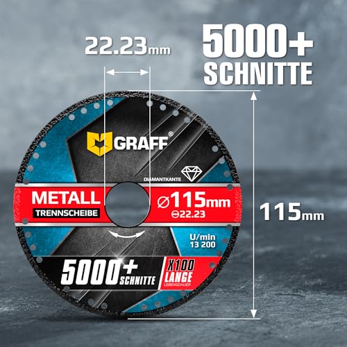 Graff Trennscheibe 115 mm für Winkelschleifer – Metall Flexscheibe