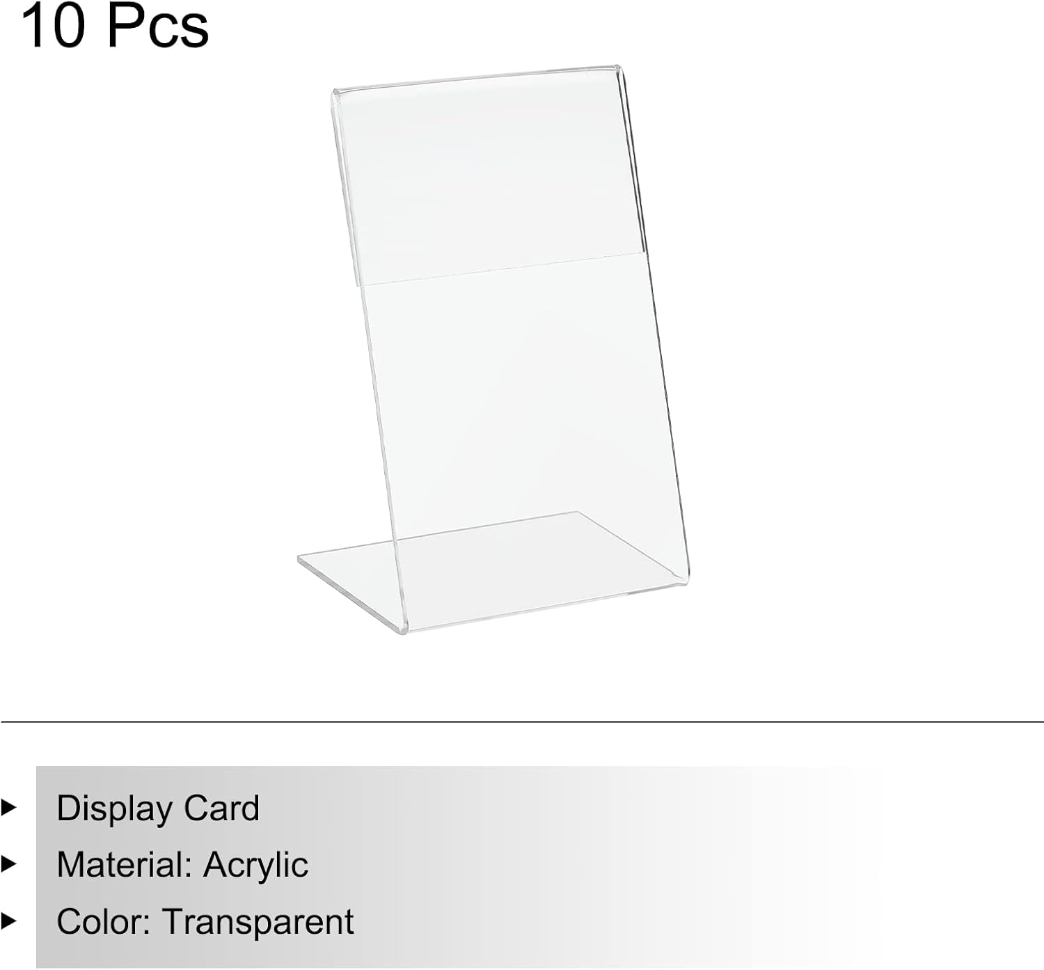 MECCANIXITY Slant Back Acrylic Sign Holder, 3.5 x 2.4 Inch Clear Sign Display Holders Vertical Display Stand for Office Table, Store, Restaurant Menu, Pack of 10