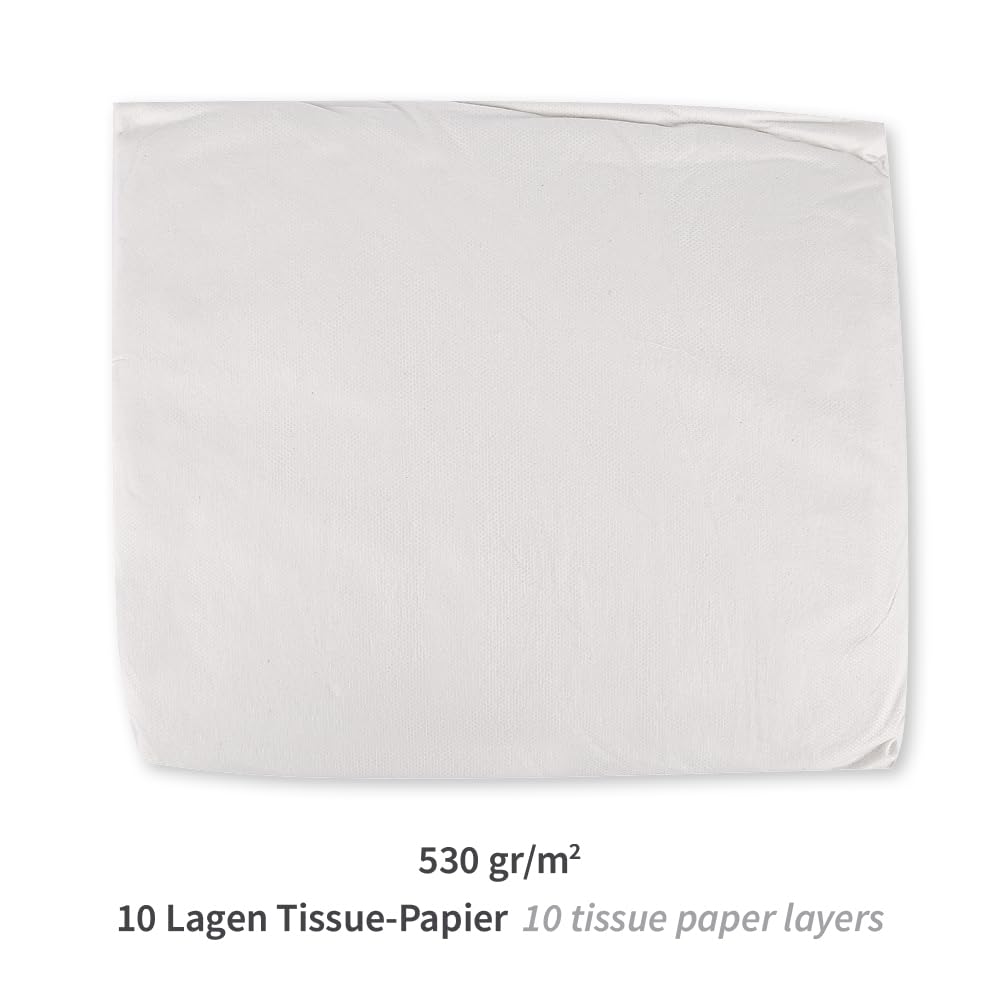FRANZ MENSCH 25 Stück Hygostar Einmaldecken | Papier, PP, Gewicht: 530g, white, 12-ply, L: 190cm, B: 110cm, Box, Einmal-Patientendecke, Notfalldecke, Einmaldecke