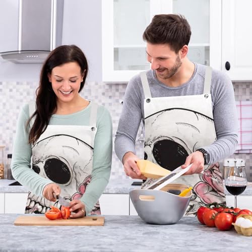 Tablier de cuisine tête de mort multicolore pour éviter les taches de graisse - 6