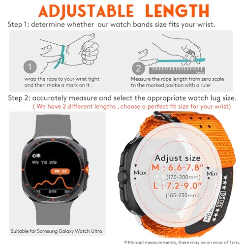 Image of Nylon Watch Band Compatible with Samsung Galaxy Watch Ultra 1 /2. | Millitary Nylon Strap Galaxy Watch Ultra -47mm for Men.