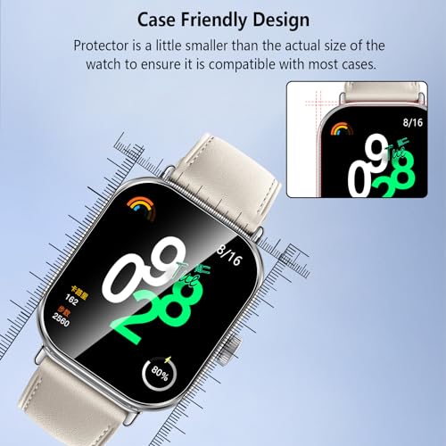 Pollachi [3 Pezzi Vetro Temperato per Redmi Watch 4,Durezza 9H Anti Graffio,Anti-Impronte Senza Bolle,Pellicola Protettiva per Redmi Watch 4