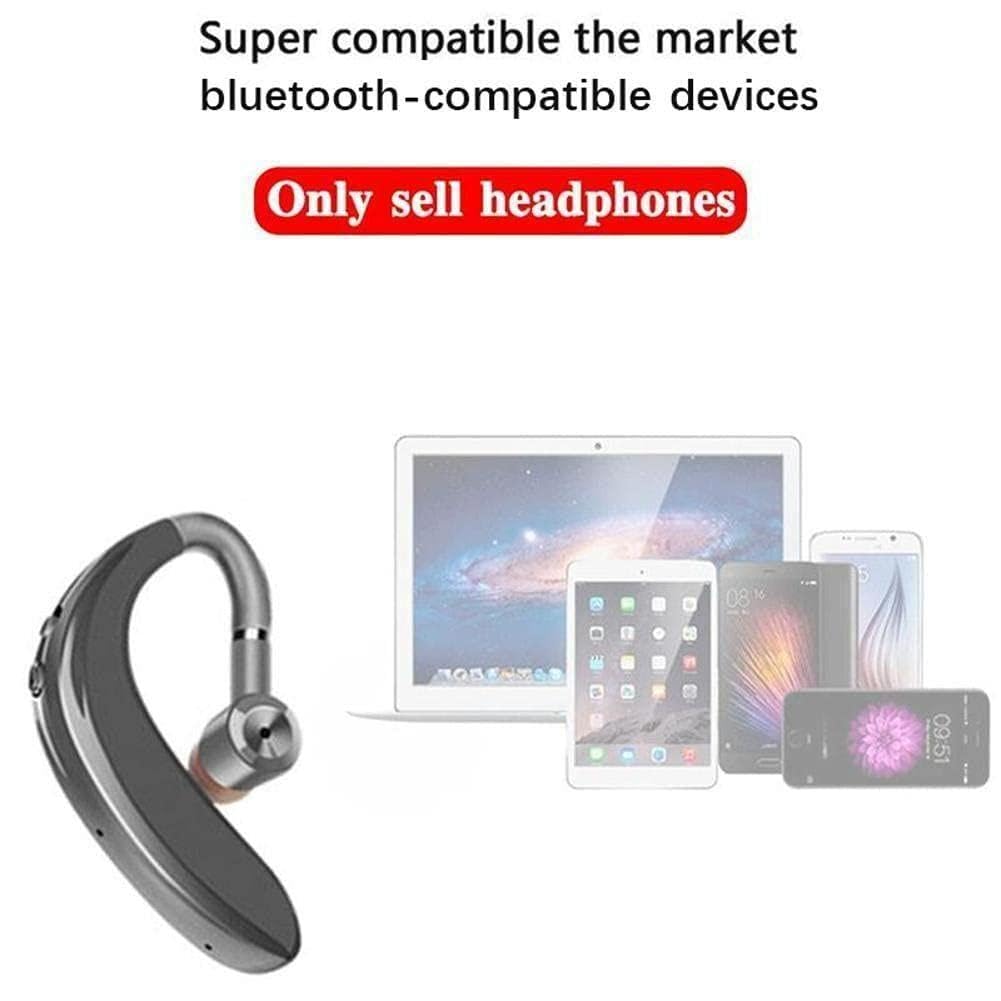 Auriculares Bluetooth con gancho para el oído, micrófono, manos libres para deportes y negocios