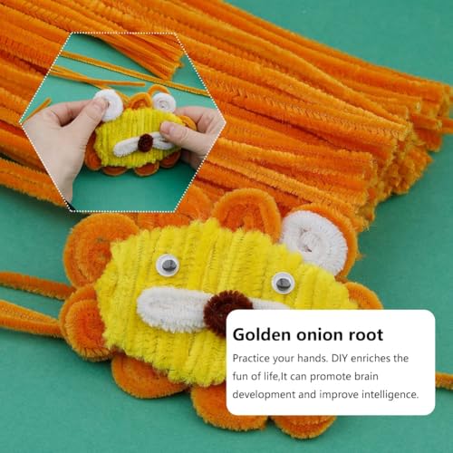 Image of 150PCS Pipe Cleaners Bulk, Orange Pipe Cleaners Chenille Stem | Pipe Cleaners Chenille Stem Fuzzy Sticks for Creative Handmade DIY Flower Art Craft and Crafts Project Decoration