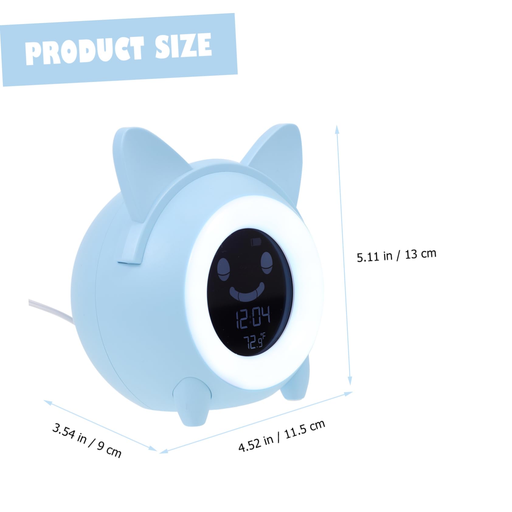 Sosoport Kinder Digitaler Wecker mit Nachtlicht aus Kunststoff Blau
