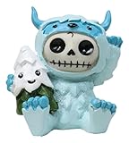 Ebros Small Furry Bones Ice Creature Yeti The Snowman Skeleton Figurine 3