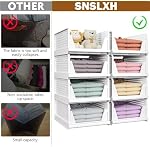 SNSLXH 5 Pack White Stackable Closet Organizer Box, Multifunctional & Foldable Storage Basket for Bathroom, Kitchen, Laundry Room, Wardrobe, Space-Saving Clothes Storage Drawer Organizer