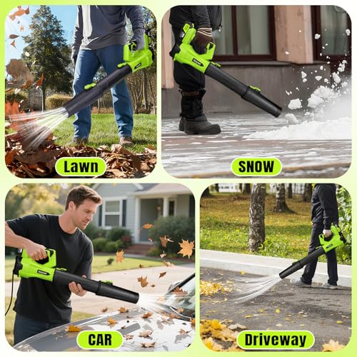 Leaf Blower Cordless,Electric Leaf Blower with 2 4.0Ah Battery Powered and Fast Charger, Lightweight Cordless Blowers for Lawn Care and Dust,Snow,6 Speed Control - Image 6