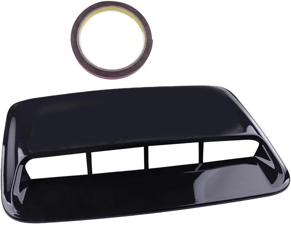 SELCAR Car Universal Black Air Flow Intake Hood Scoop Vent Bonnet Decorative Cover Moulding Decal Decor Trim Accessories ABS Plastic