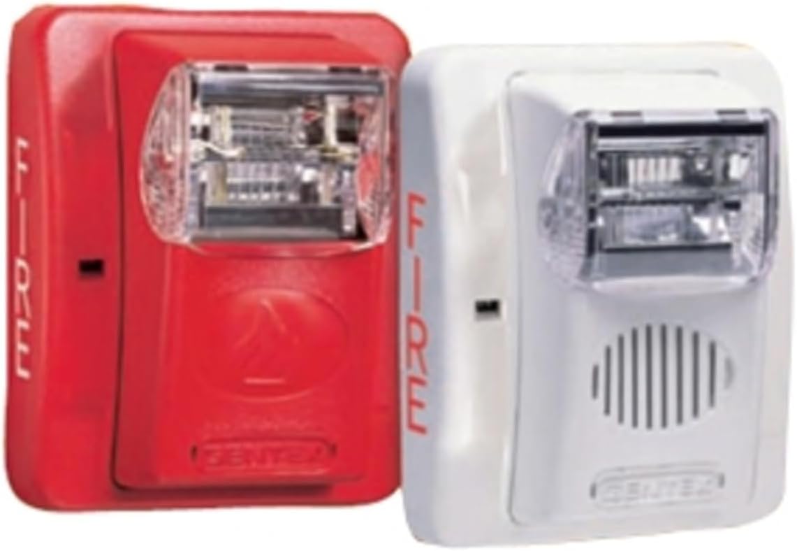 Gentex GES3-12WR 12VDC Selectable Candela Low Profile Evacuation Strobe - Red Faceplate