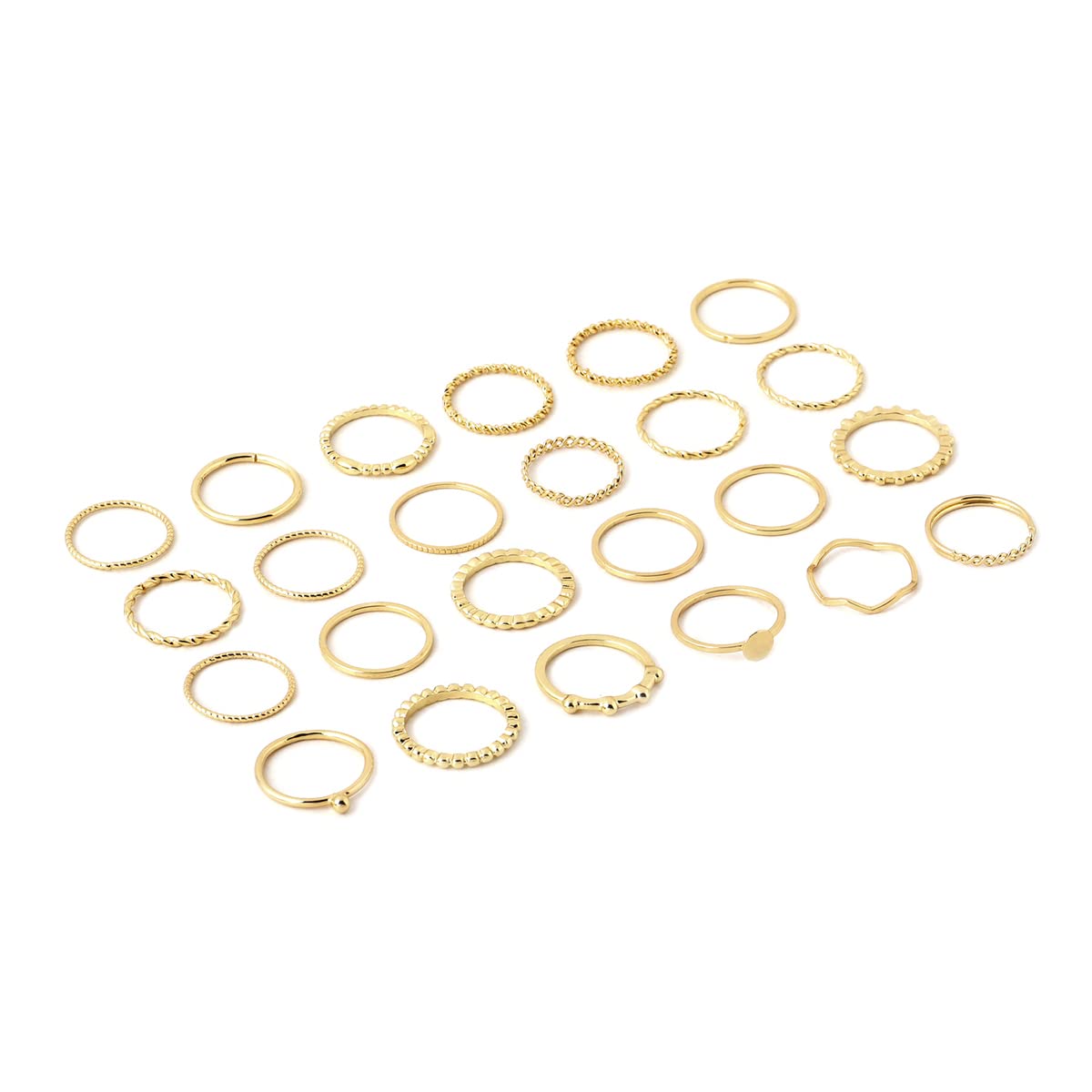 Knuckle Ring Set Combo Plated 24 Pcs Birthday