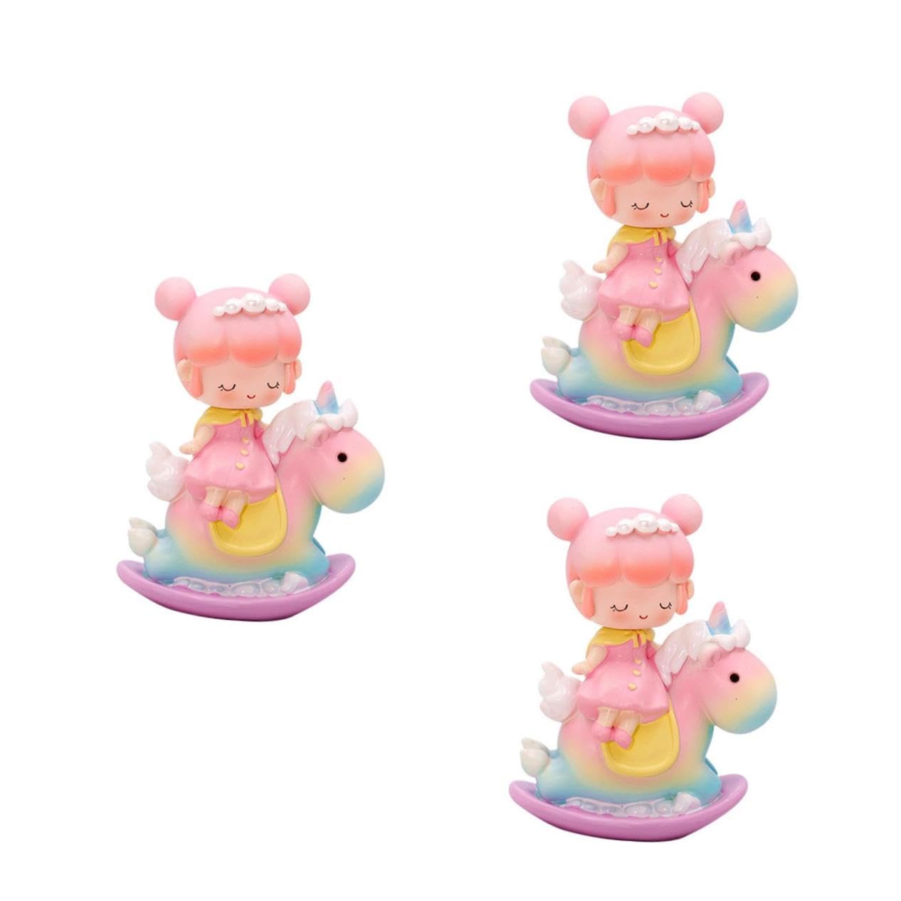BESTonZON 3stücke Einhorn Tortenaufleger Lustige Dekoration Für Geburtstagskuchen Und Desserts Charmanter Einhorn-keramikornament Für Festliche Anlässe Und Feiern