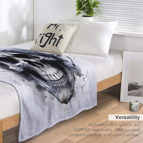 Couverture crâne plaid flannel doux chaud housse de chaise décorative canapé - 7