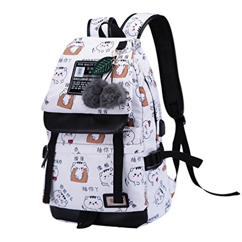 Mochilas Escolares Juveniles Niña Colegio Instituto Chica Estampado con USB para Universidad