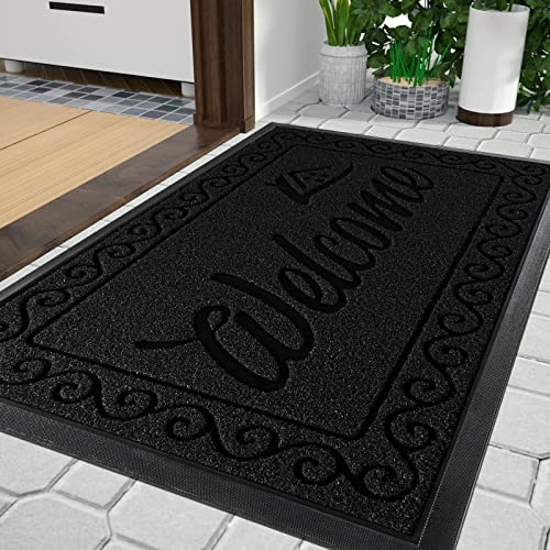 Yimobra welcome door mat, Heavy Duty Sturdy Front Mats for Home Entrance Outdoor Indoor,Non Slip Backing