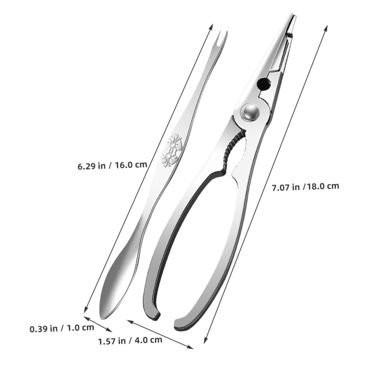 Cabilock 4pcs Stainless Steel Seafood Eating Tools Crab Crackers Forks for Effortless Shellfish Enjoyment Outdoor Picnics Crafted From Stainless Steel