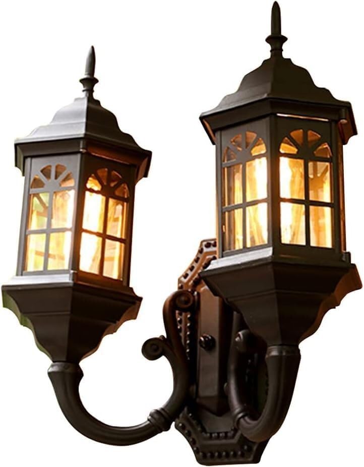Lanterne murale extérieure à 2 lumières et applique étanche contemporaine