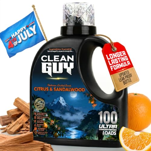 Clean Guy Laundry Detergent | Citrus & Sandalwood Scent Energizing Freshness Deep Clean Technology Soft & Fresh Clothes - Citrus & Sandalwood (100 Loads)