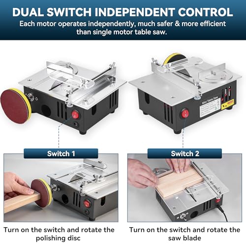 Mini Table Saw with Dual Motors