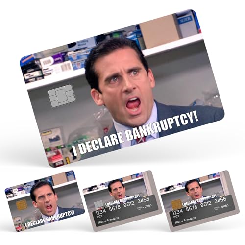 Bankruptcy Credit Card Skin Debit Card Stickers for Key, Debit, Credit, Bank Card 4PCS Card Skin for Adults