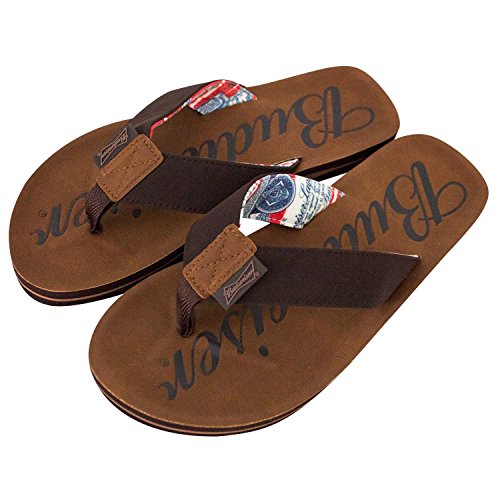 Budweiser Script Logo Men's Brown Sandals2