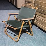 Aduyiuce Beach Chair Camping Kermit Chair Ultralight Foldable Portable Outside Wood Armrest Metal Fr