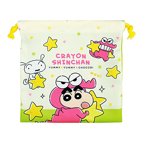 ティーズファクトリー クレヨンしんちゃん しんのすけ シロ ワニ山さん フラット 巾着 いっぱいチョコビ H20×W20cm KS-5530276IW